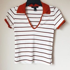 Orange & White Shirt